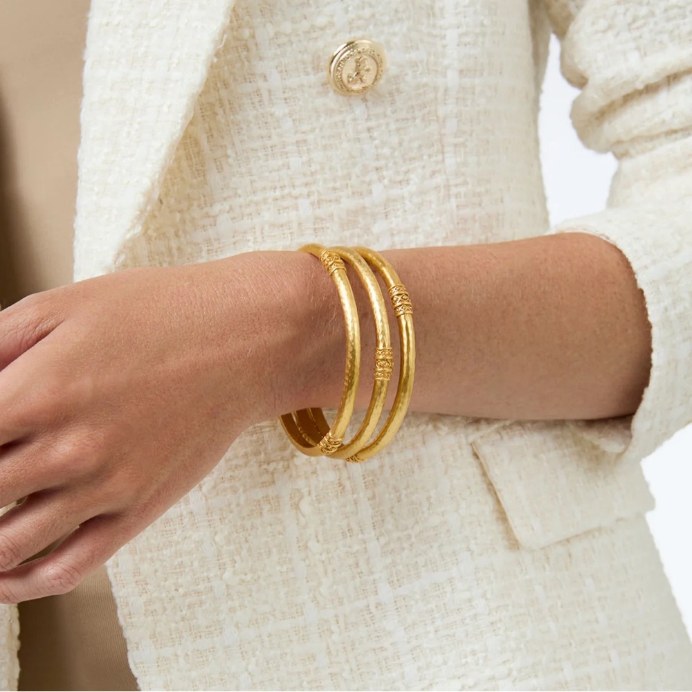 Julie Vos Gold Textured Bangle Bracelet - Picture 2 of 4